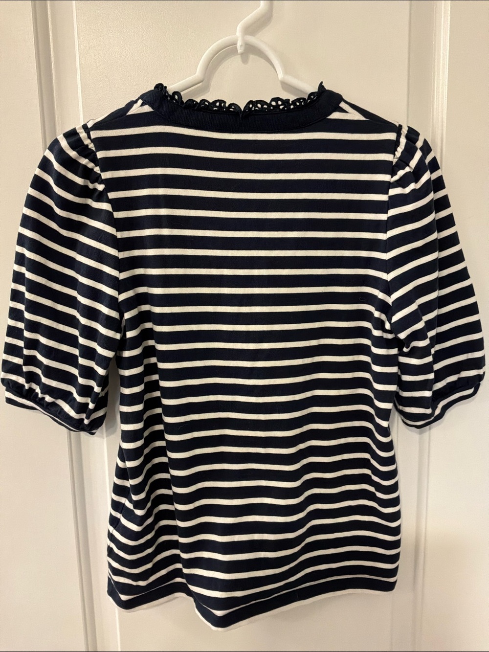 Boden NWOT Striped Puff Sleeve Henley - Picture 3 of 4
